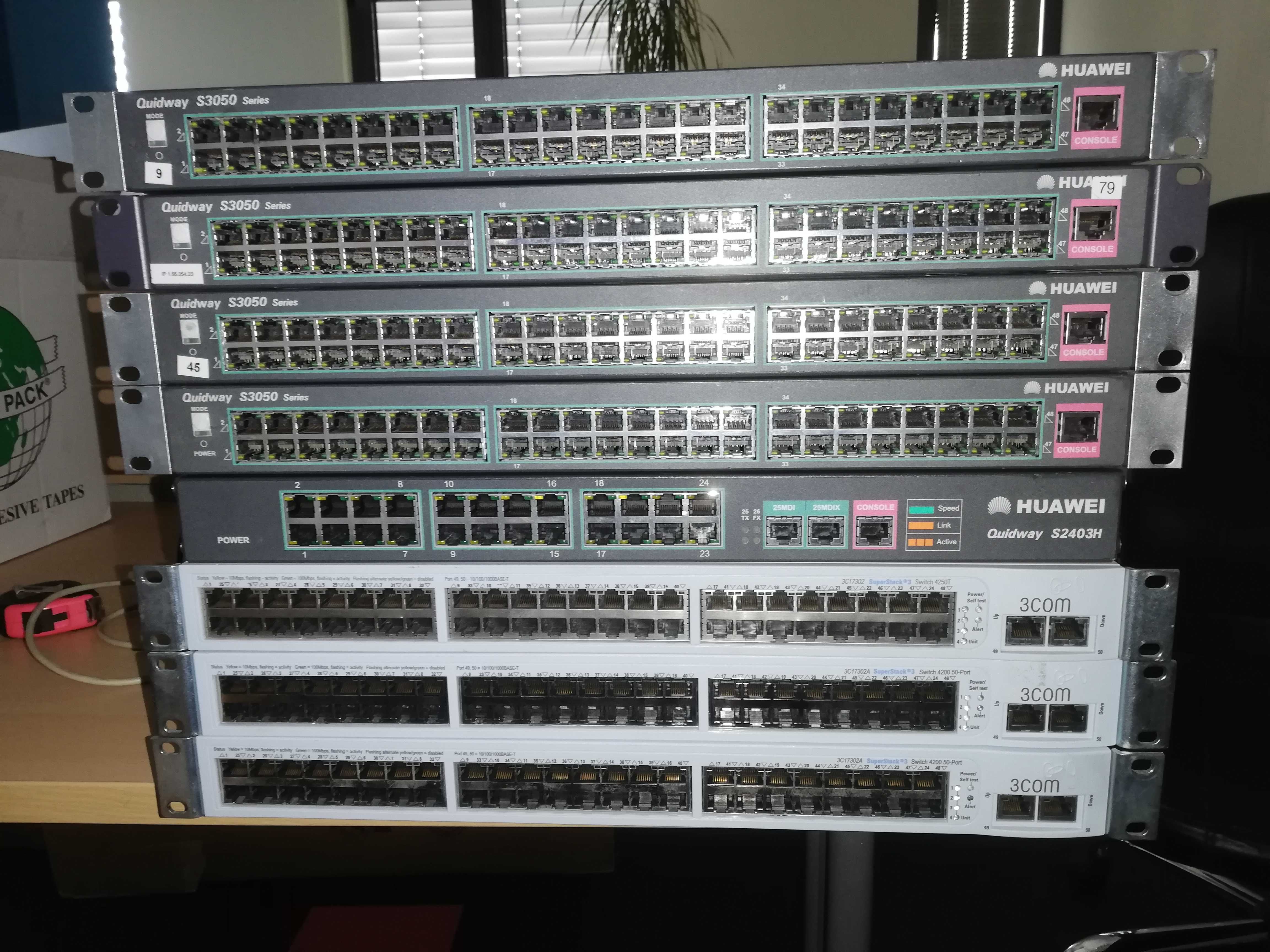 48-/24- портови суитчове Huawei  и 3Com switches