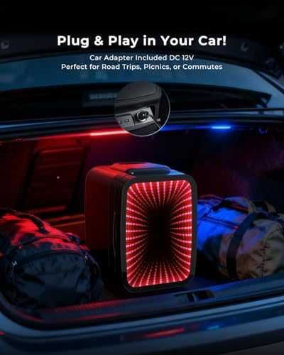 Нов Мини хладилник 4L AC/DC за кола, офис и козметика охлажда/затопля