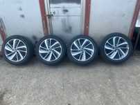 Set jante aliaj KIA NIRO an 2018 cu cauciucuri vara 215/55R18 si senzori presiune
