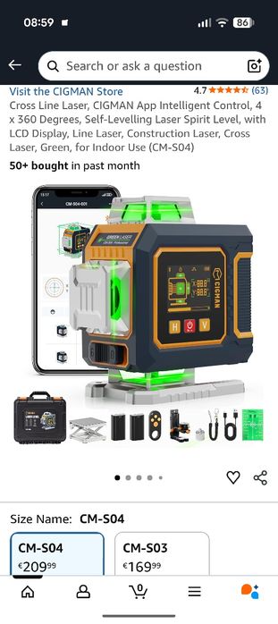 NOU - Nivela Laser Cigman CMS-04 - 4x360 Grade