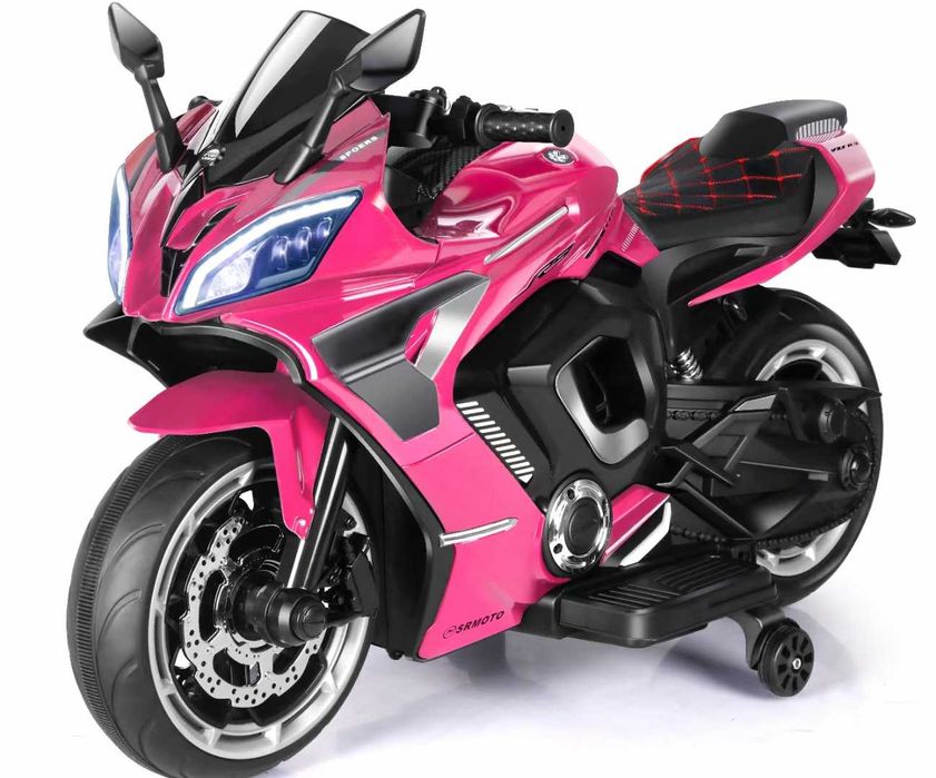 Motocicleta electrica, Kinderauto BJJM3188 2 x75W 24V roti moi #pink