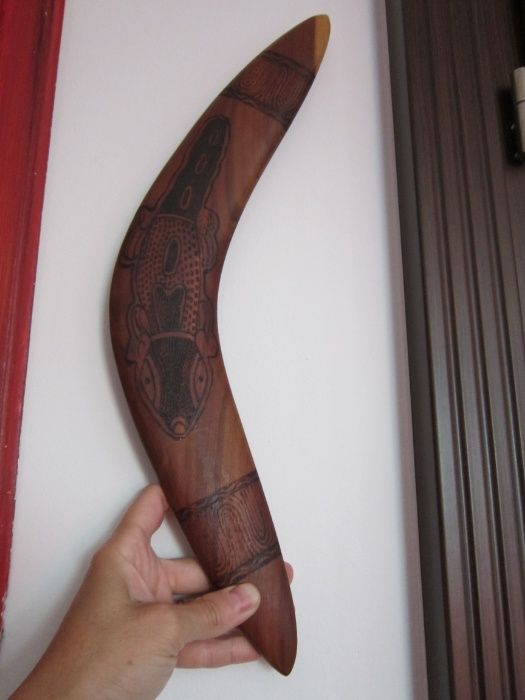 cadou deosebit rar Australia original Aborigen Bumerang  1980