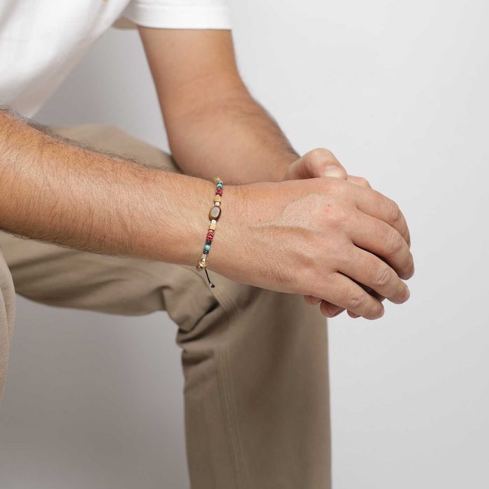 Bratara barbati Nature Bijoux SAVAGE Tiger's eye & Citrine Originala