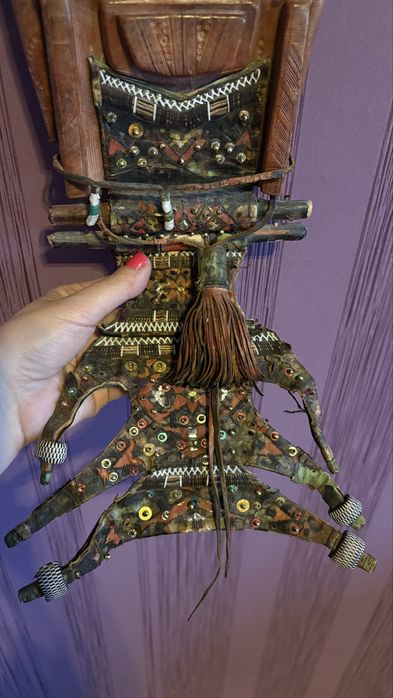 Амулет/Африканска чанта естествена кожа ново