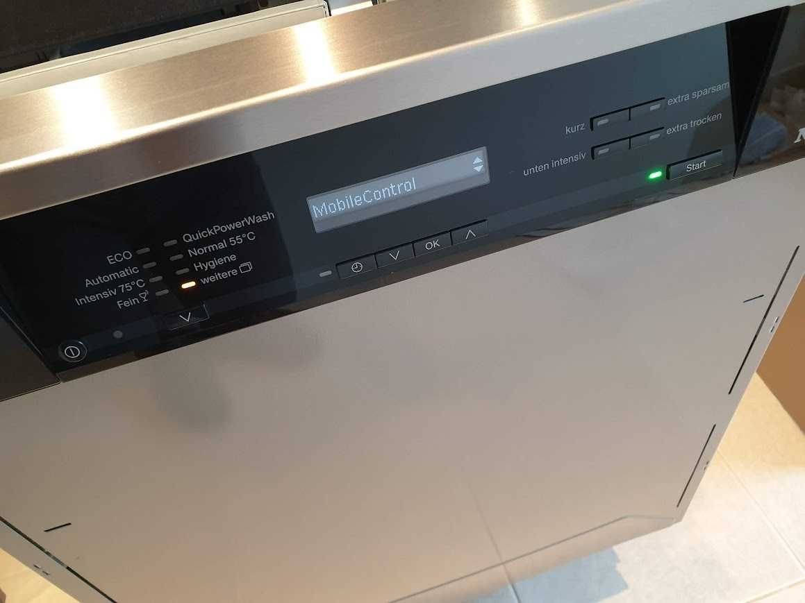 XXL - LED Wi-Fi Чернo Miele Auto Open Съдомиялна - Частично Вграждане