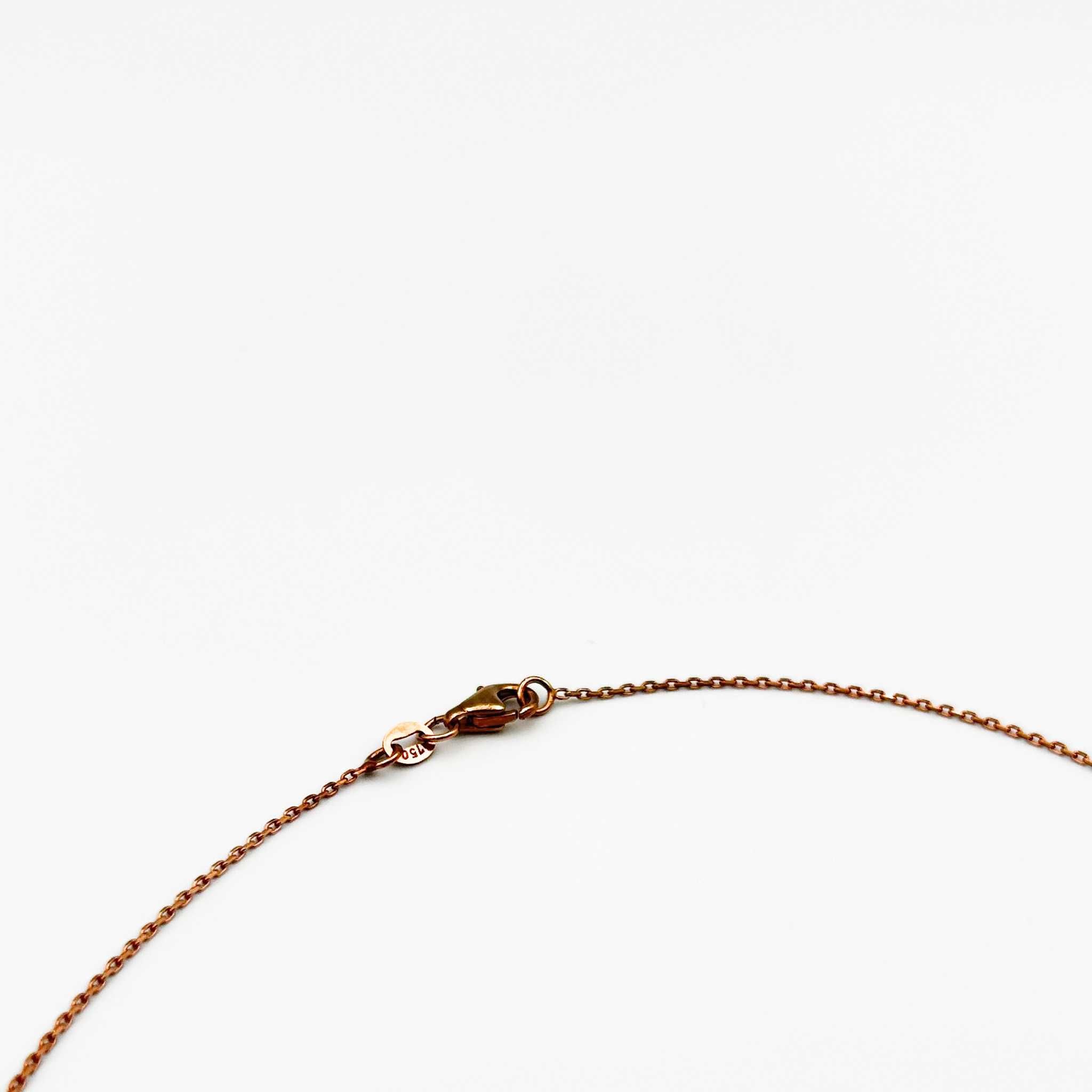 Lant + Pandantiv din aur roz de 18K cu diamante naturale negre