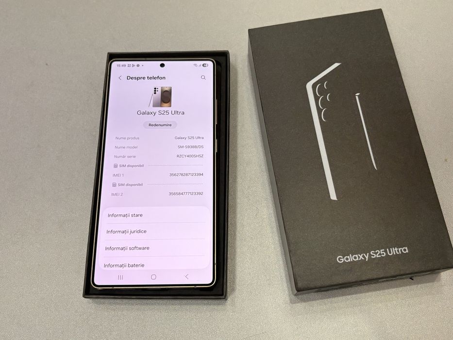 Samsung Galaxy S25 Ultra, 256 gb, 12 gb ram, Titanium Gray, la cutie