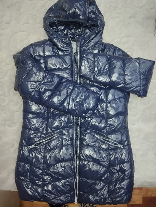 Удлиненный пуховик на меху