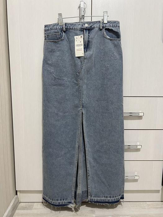 Джинсовая юбка макси