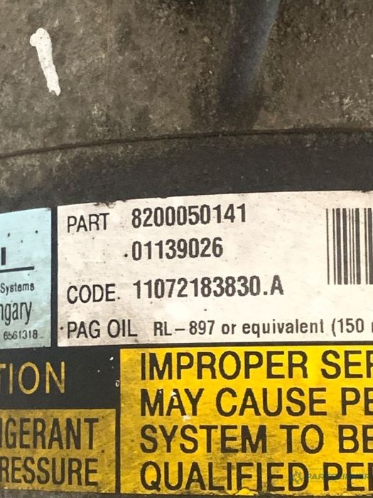 Compresor  AC 1.5/1.6DCI Nissan Qasqai / RENAULT MEGANE I BA0/1_ 1995 - 2004 OEM 01139026 / 8200050141