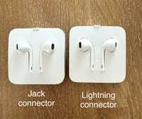 Слушалки Apple с кабел - 2 вида lightning and jack connector