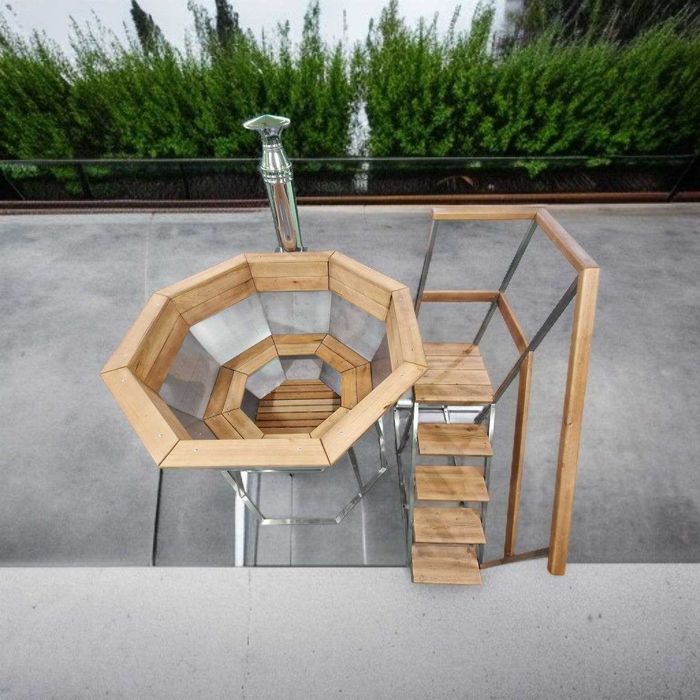 Ciubar ecologic din inox și lemn