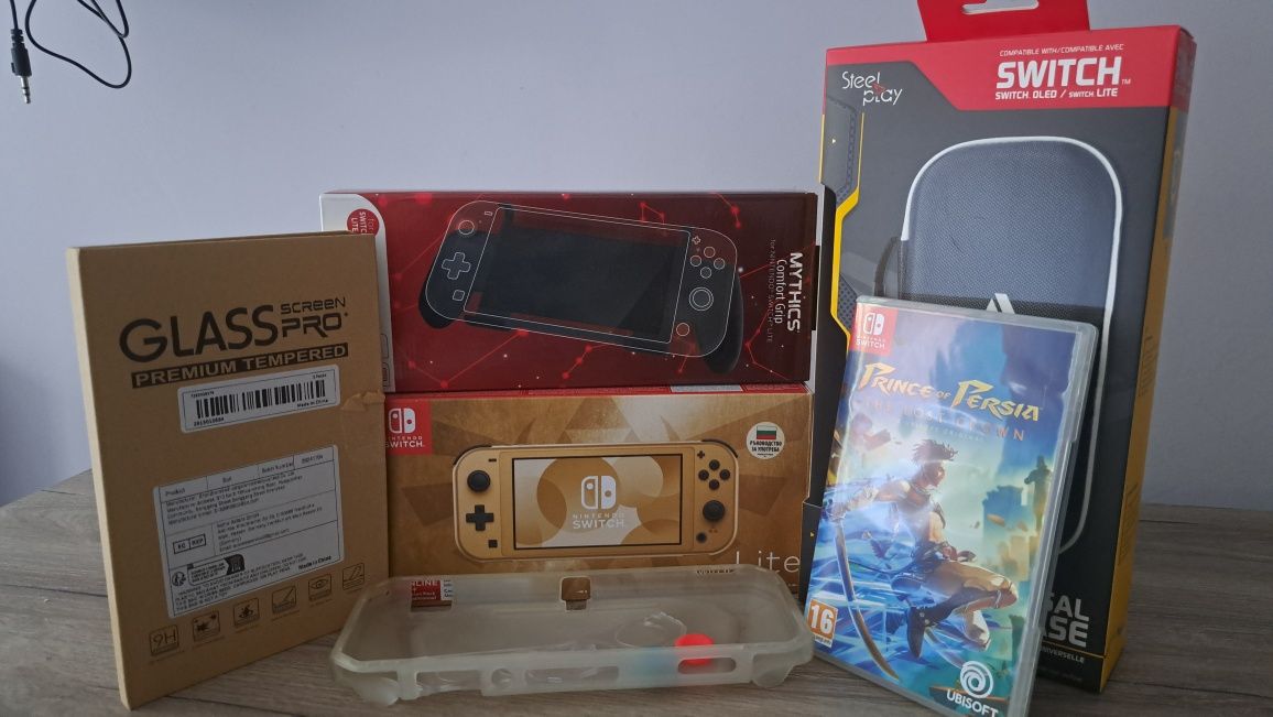 Nintendo Switch Lite Hyrule Edition + игра + 128GB карта – Гаранция