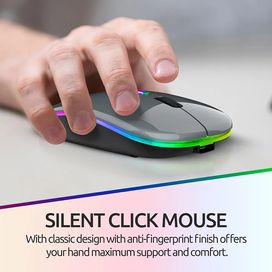 Безжична и безшумна RGB Bluetooth/USB мишка