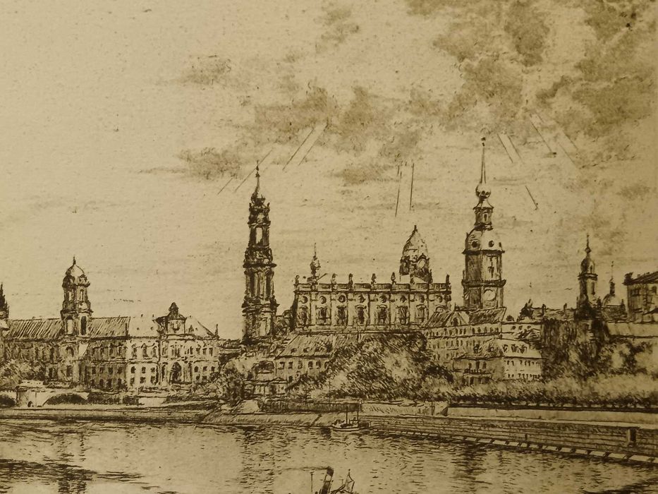 Прекрасен офорт на германския график Albin Mildner – ок. 1930 г.