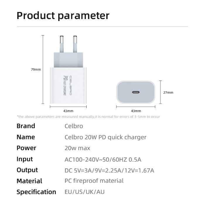 Адаптер fast charger Type C 20W iPhone с чип за бързо зареждане НОВО!!