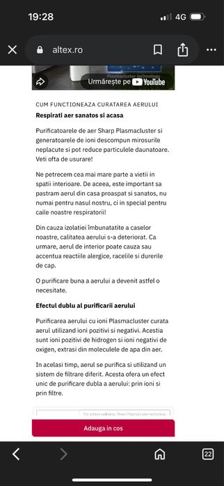 Purificator umidificator silentios