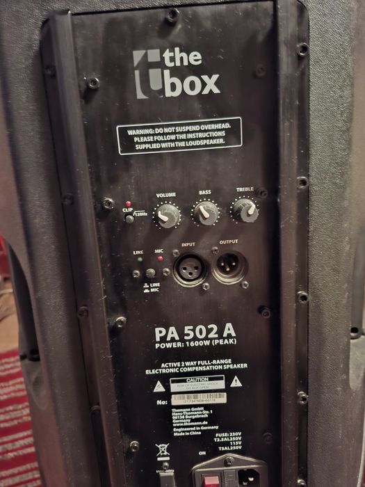 Vând boxa the box 502 activa si mixer, sau schimb cu alta boxa