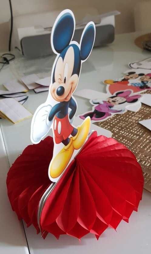 Tematica MICKEY MOUSE_Topper tort_foita de matase si carton