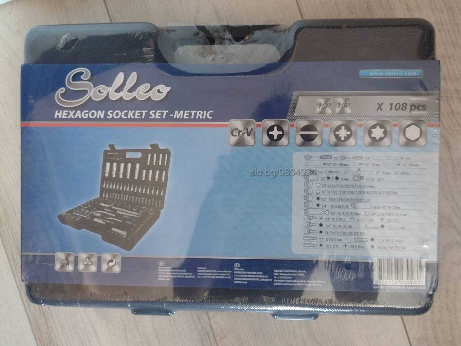 Комплект гедоре 1/2”-1/4”108 ЧАСТИ SOLLEO