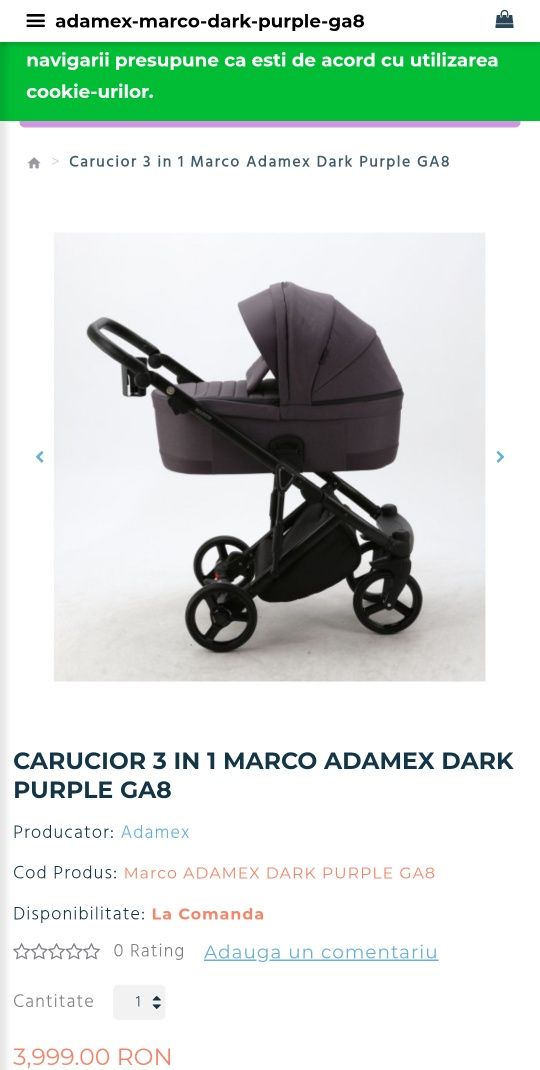 Ofertă!Cărucior/căruț copii 3 în 1(sport+landou+scaun auto)Testat ADAC