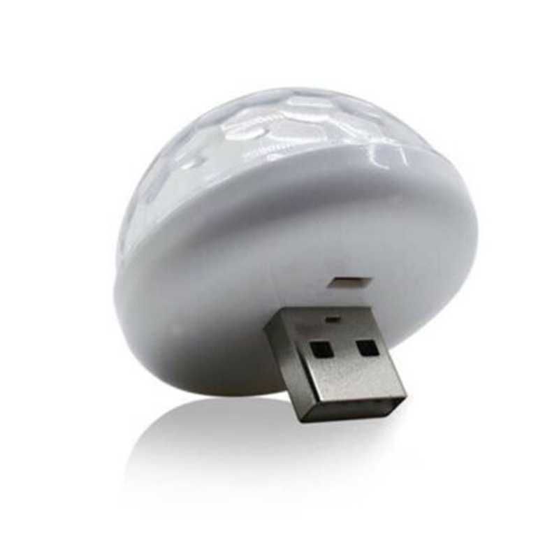 Светеща диско топка с USB порт за включване към автомобил, телефон