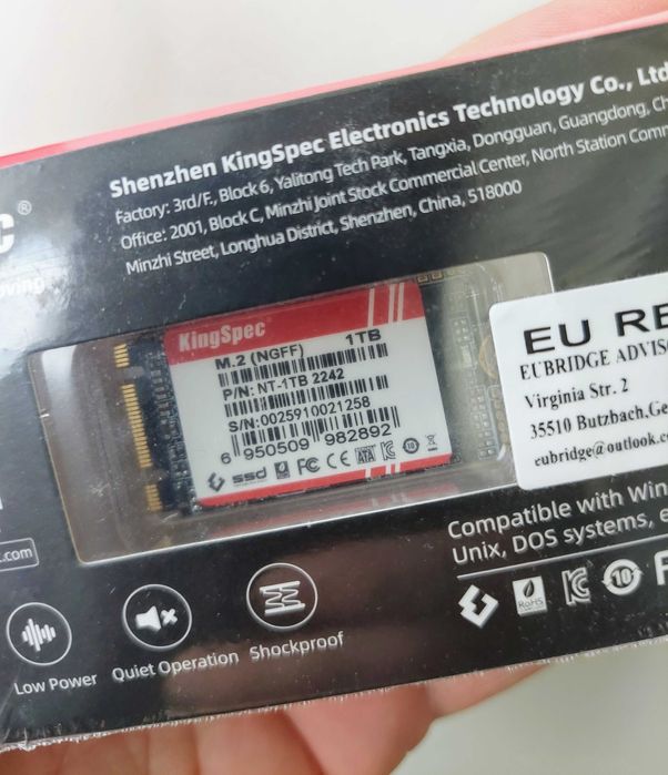 SSD 1TB M.2 2242 SATA KingSpec NT Series,Sata3 6Gb/s.Laptop,Steam Deck