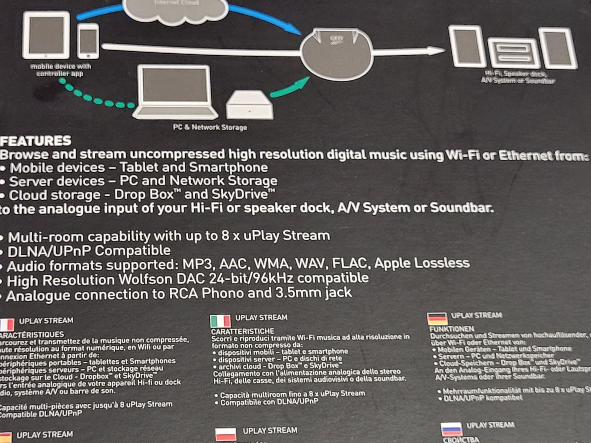 QED uPlay Hi-Fi network music streamer