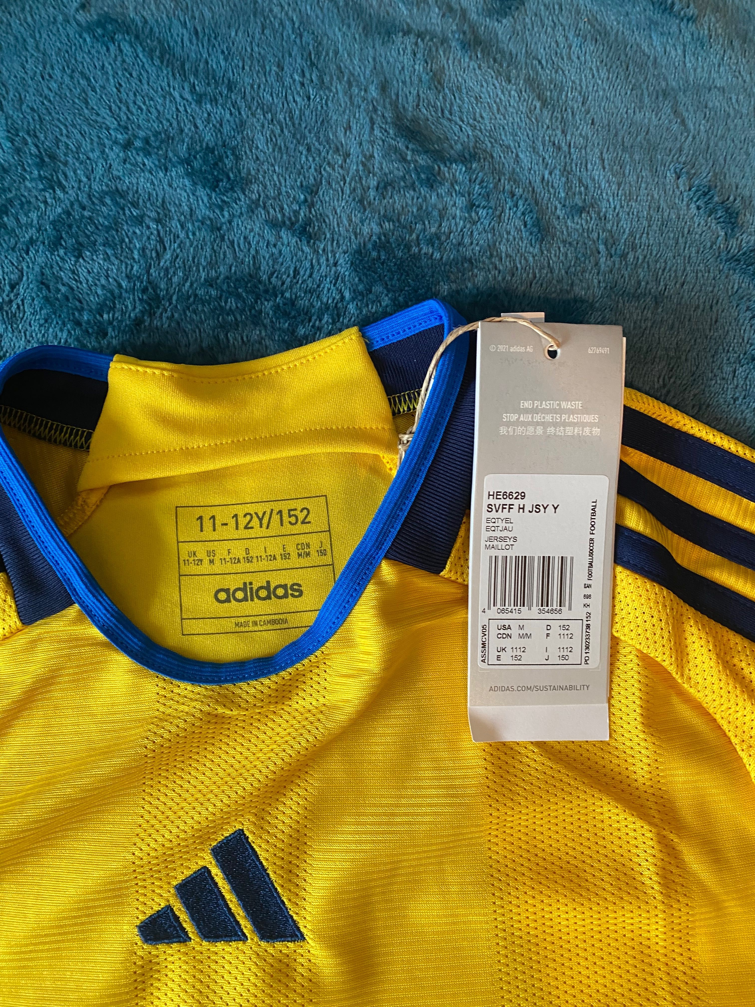 Детска футболна тениска Adidas Performance Sweden 22 Home 158см.