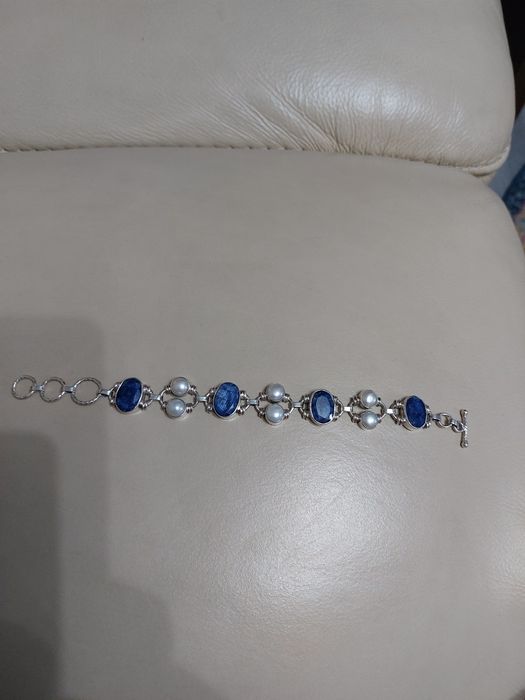 Vând brățară superba cu safire, perle si argint 925