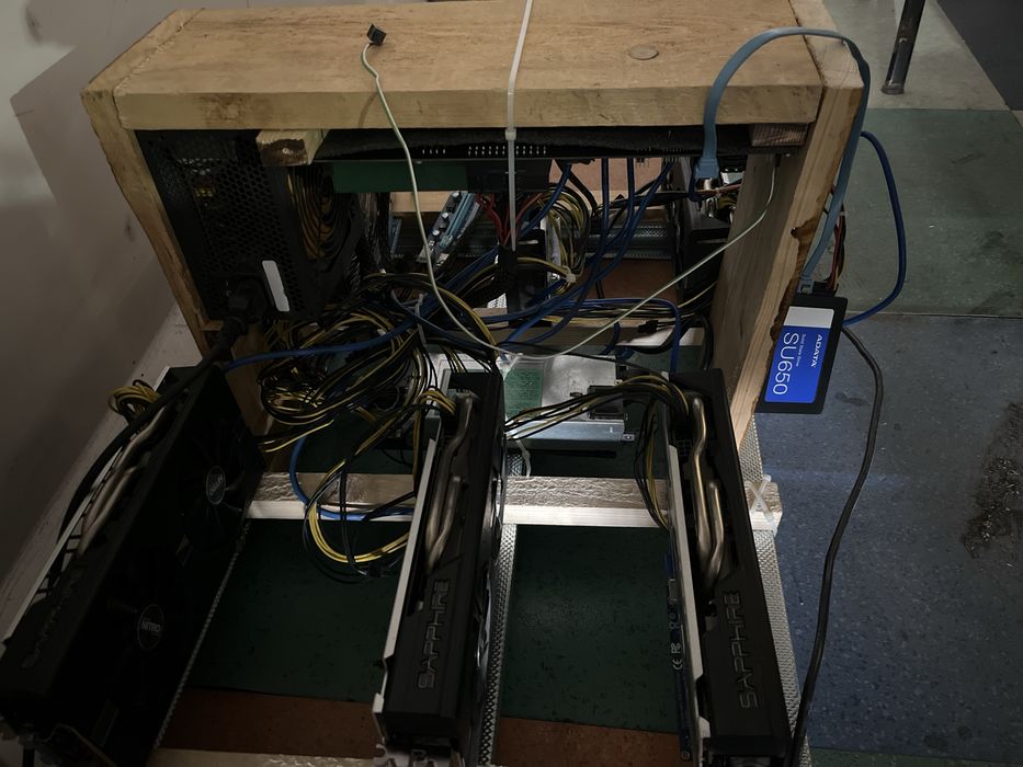 Rig de minat sau server Ai rx 570 8gb