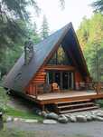Cabane A Frame Case pe structura din lemn De vânzare