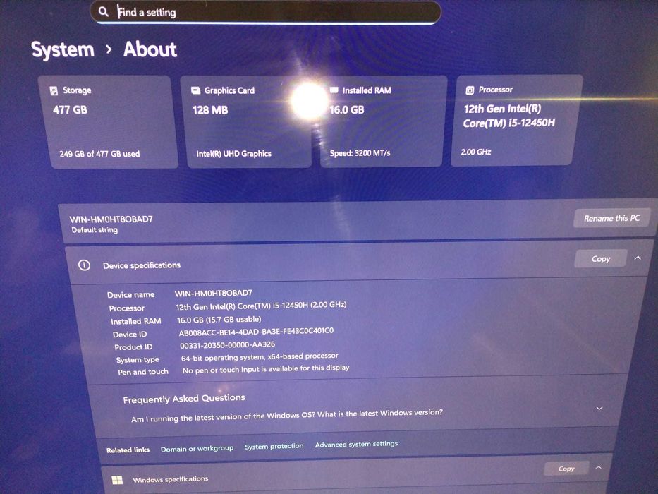 Mini PC i5-12450H, 16GB RAM, 512GB SSD, 4K HDMI VGA, WiFi, Windows 11