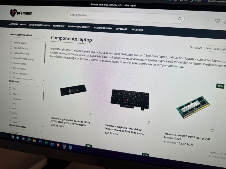 magazin online cu stoc vanzari componente accesorii laptop multimarca