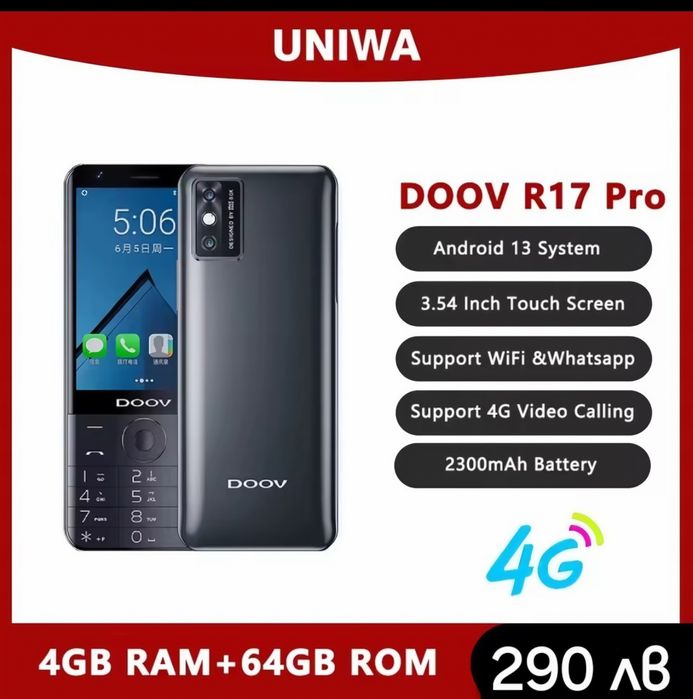 Xiaomi Doov R17 Pro, Памет 4/64 GB , + Слот за карта памет.