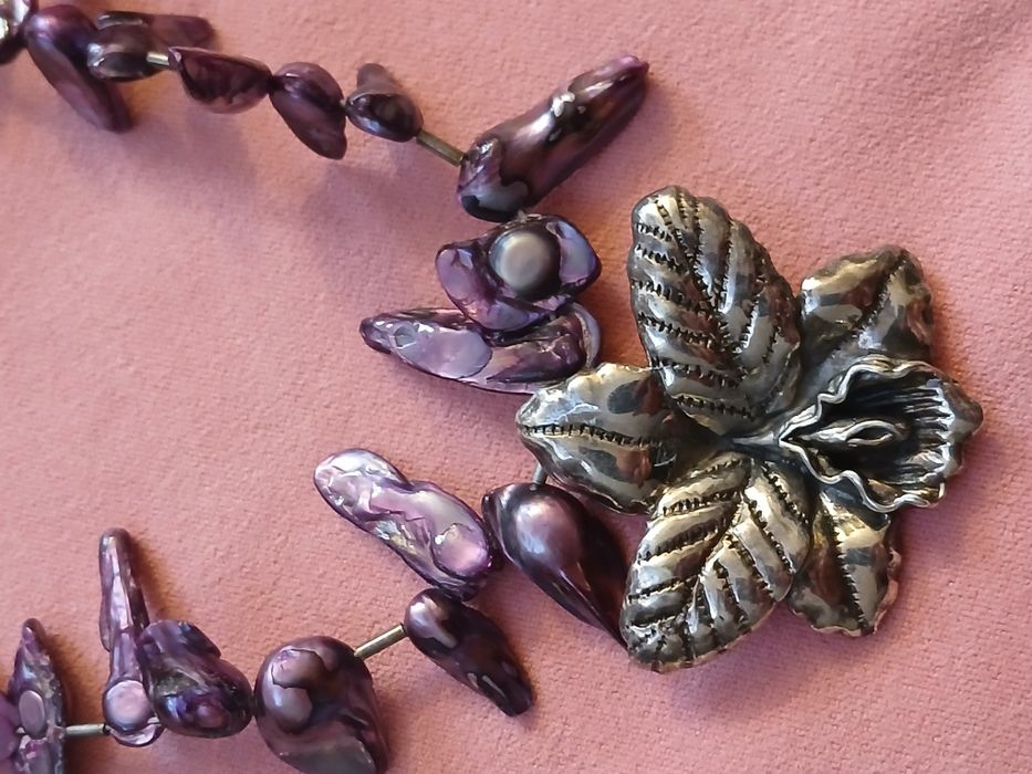 Colier argint si perle