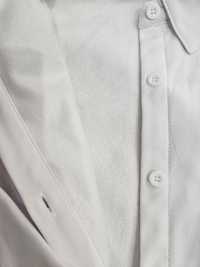 Белая рубашка на флисе S