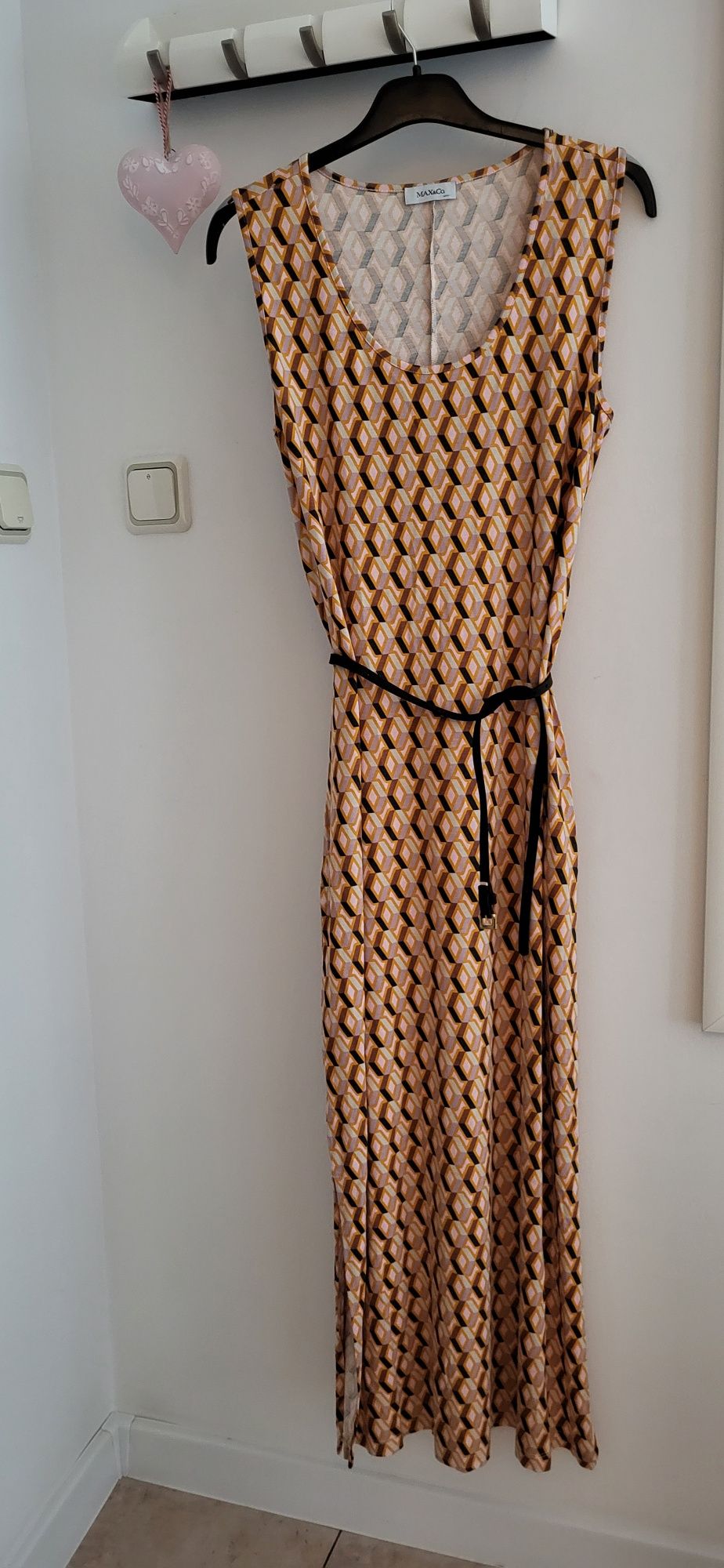 Max&co дълга рокля вискоза,памук ,еластан
