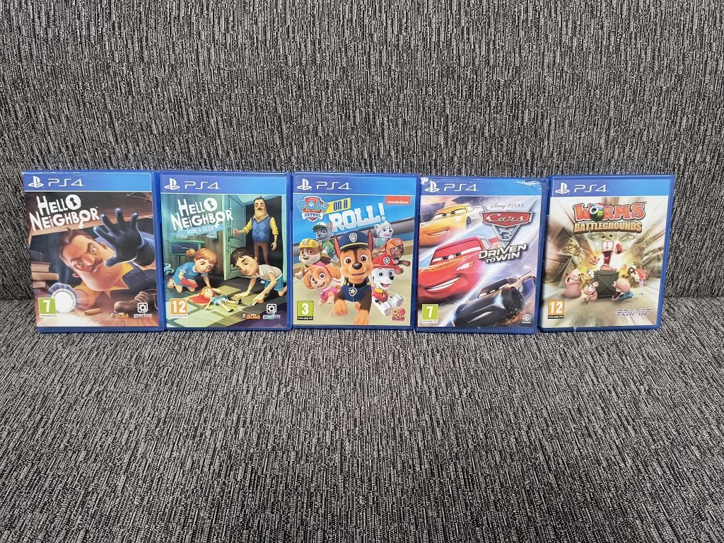 Hello Neighbor, Paw Patrol, Cars 3 , Worms Battlegrounds PS4