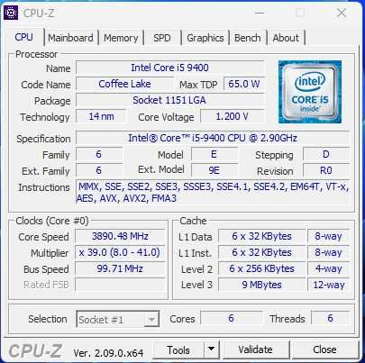 Desktop PC Office - i5 9400, 8Gb Ram, 240Gb Ssd