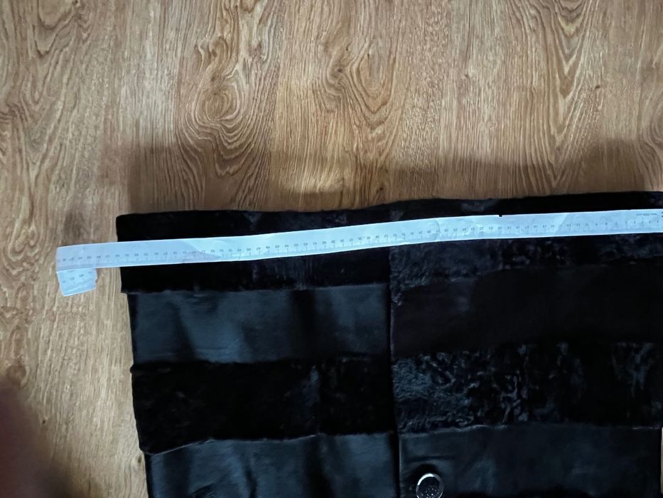 Стилно палто от естествена кожа-пони, каракул с яка от нутрия-ново