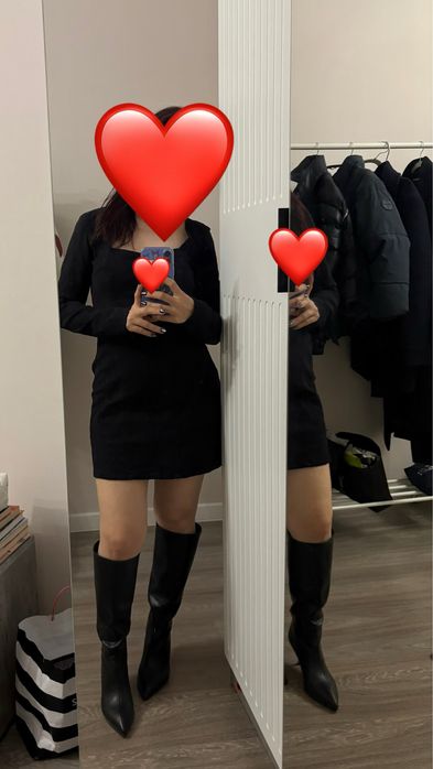 Черное платье-деним Zara