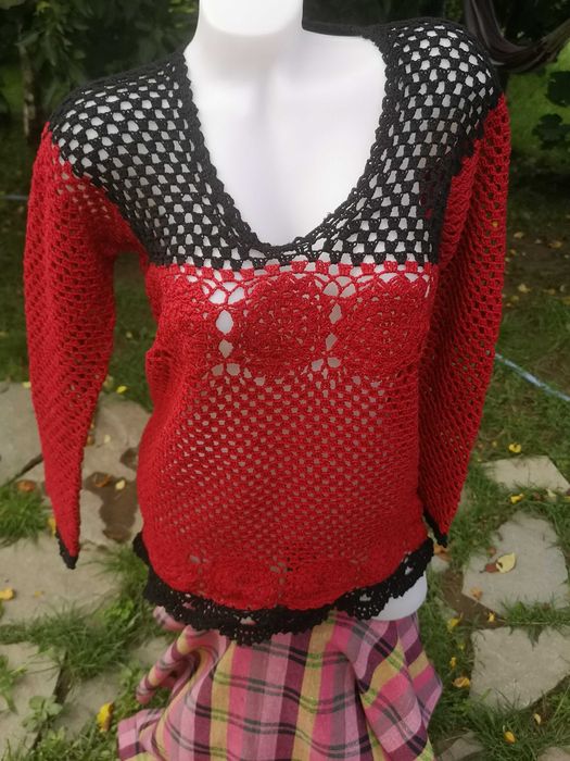 Pulover crosetat manual