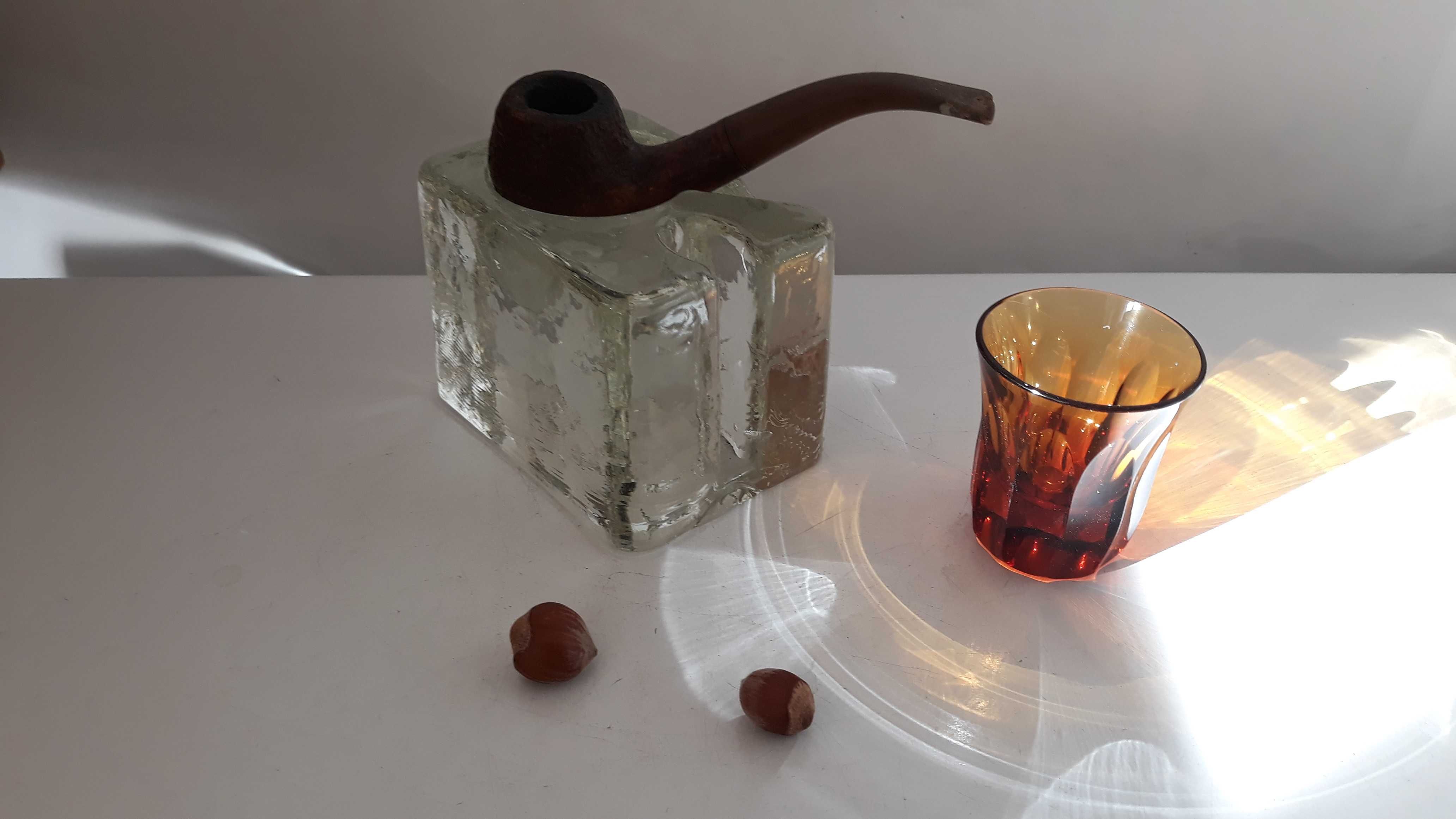Suport pipa sticla cristal Suedia vintage mid century