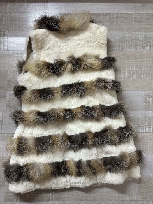 Елек от естествена кожа- заек rex+ лисица