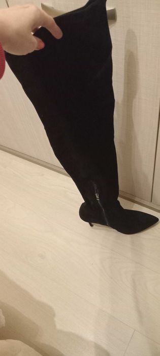 Дамски ботуши над коляно 9UK 42EU 10см ток