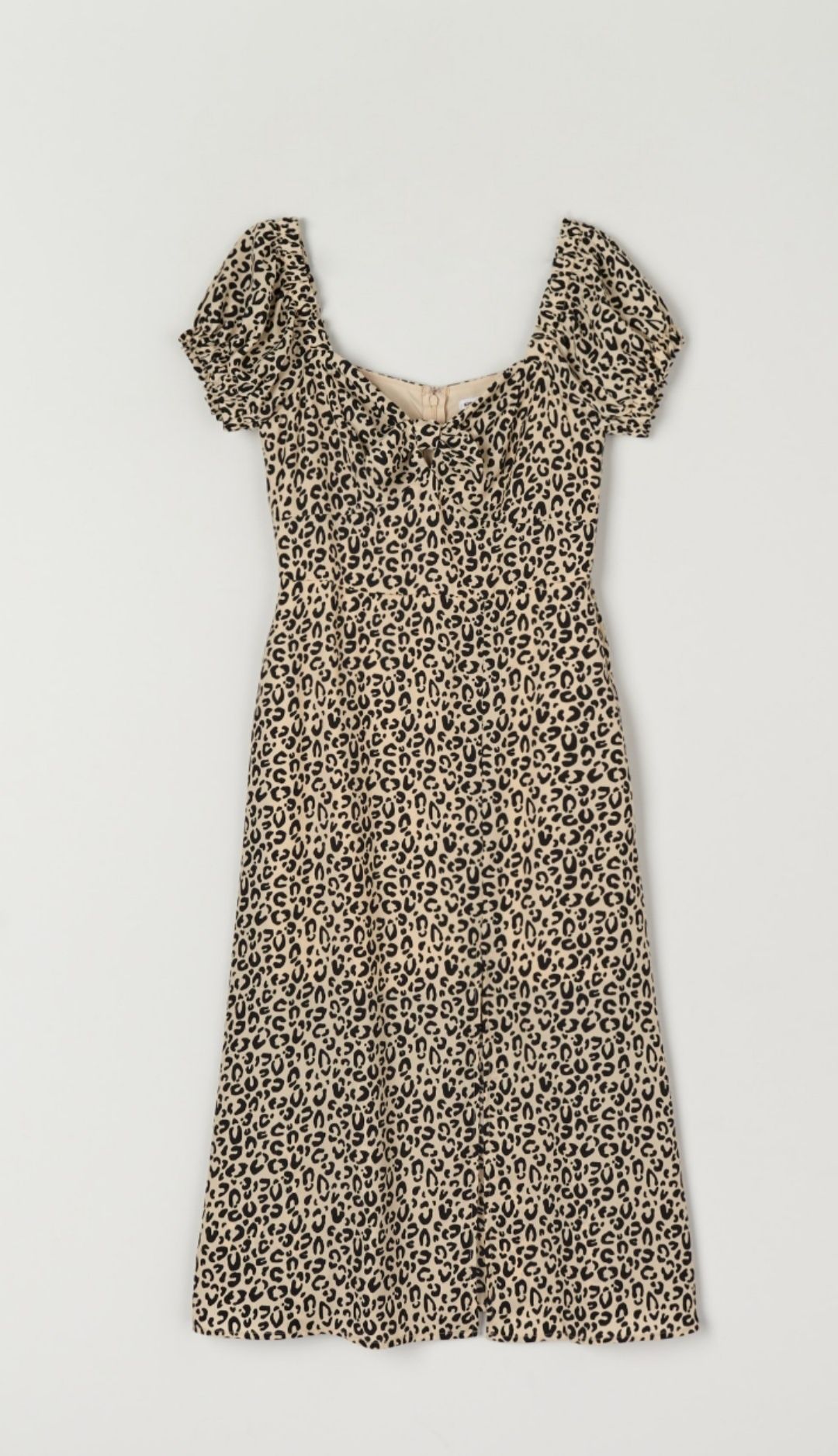 Rochie midi cu snur decorativ, rochie dama animal print