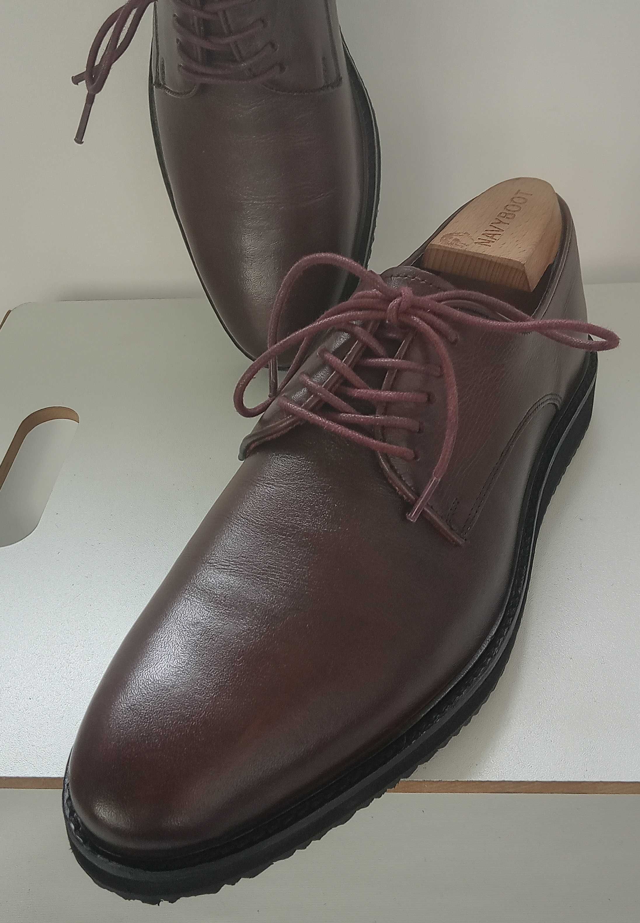 Pantofi derby premium Schuh 43 piele naturala moale