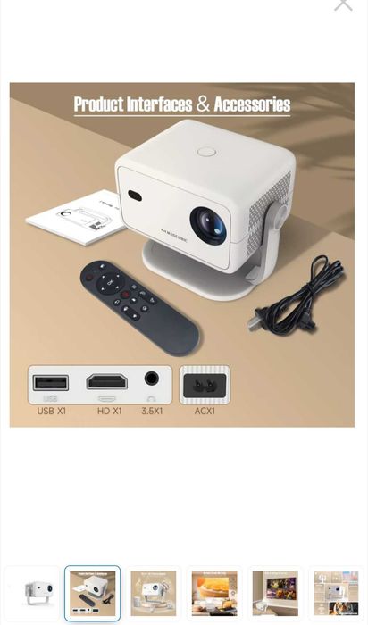 Проектор Magcubic 4K L018 650 ANSI Като Нов! Вградена Андроид Система.