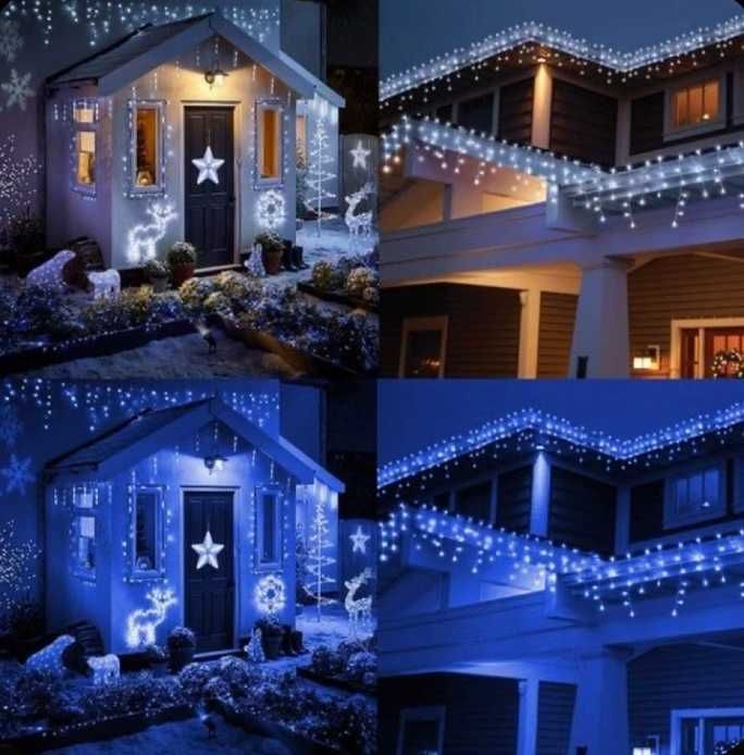 LED Коледна украса Различни модели ЛЕД завеси висулки фигурки маркучи